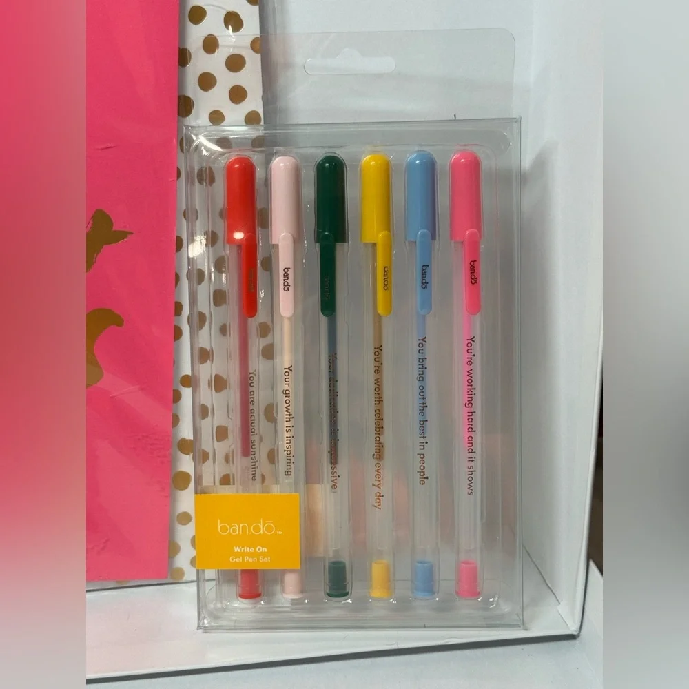 ban.do Stationery Bundle – Hopes Dreams Notebook Set & Motivational Gel Pens NEW